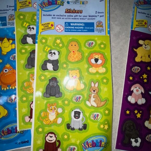 WEBKINZ Stickers Unused codes No Longer Available by Ganz 7 sealed Packs - Picture 2 of 3